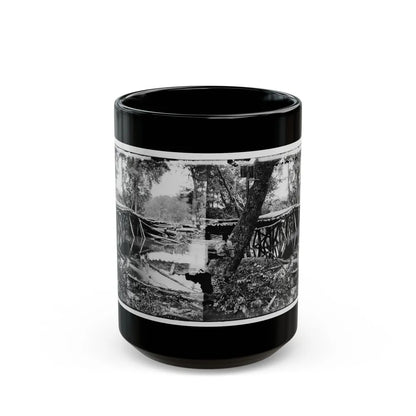 Chickahominy River, Va. Military Bridge Built By The 15th New York Volunteers Under Col. John Mcl. Murphy (U.S. Civil War) Black Coffee Mug-15oz-Go Mug Yourself