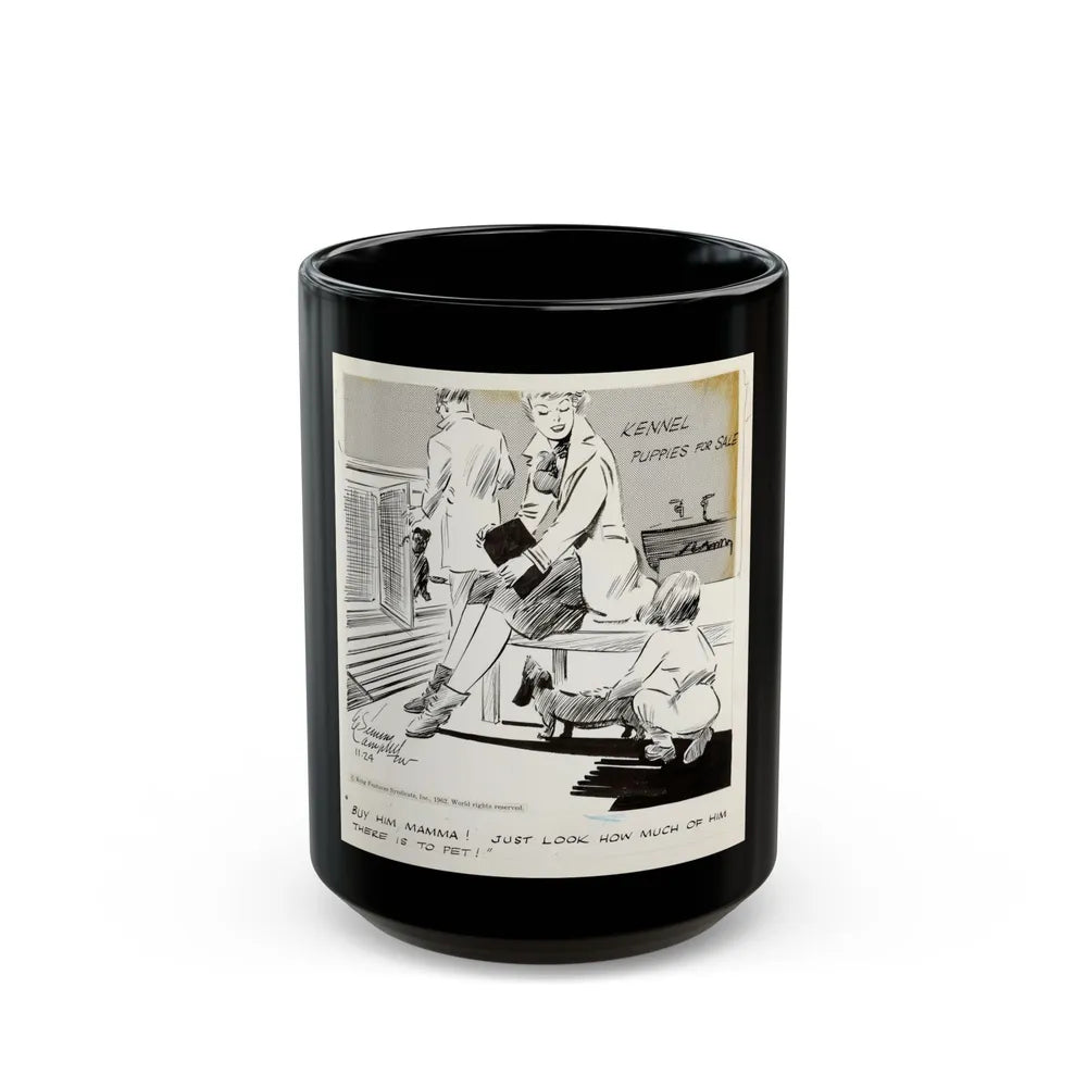 Cuties Daily Comic Strip, 1962 (1) - Black Coffee Mug-15oz-Go Mug Yourself