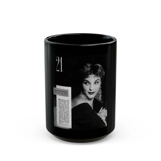 Debra Paget #628 (Vintage Female Icon) Black Coffee Mug-15oz-Go Mug Yourself