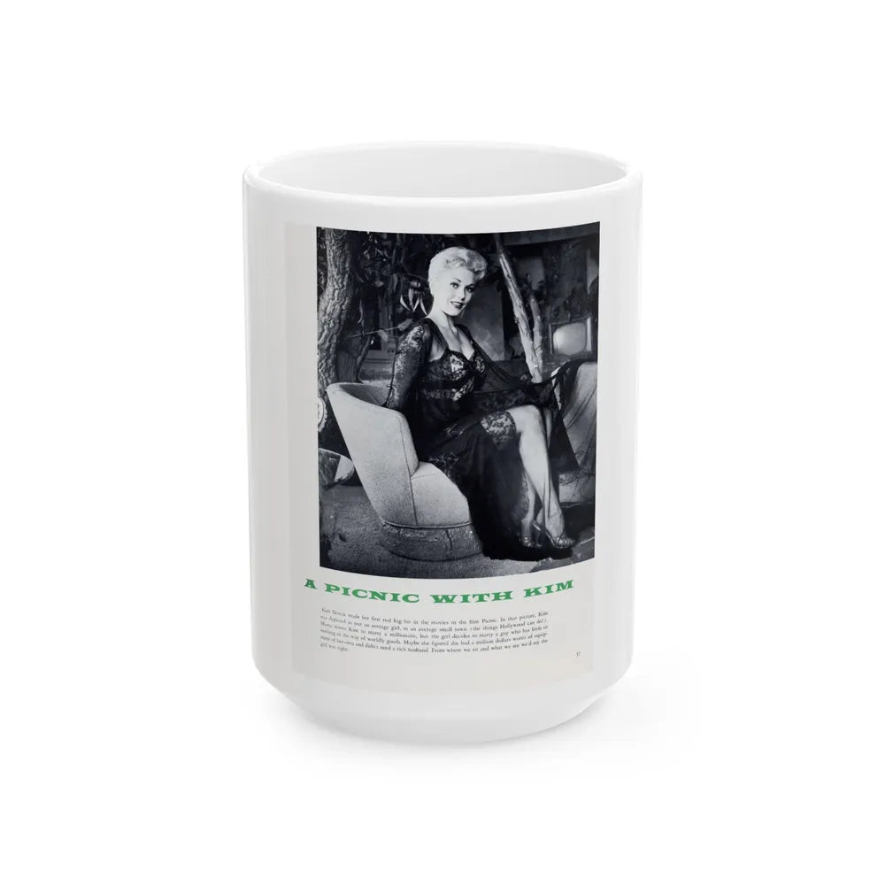 Kim Novak #379 (Vintage Female Icon) White Coffee Mug-15oz-Go Mug Yourself