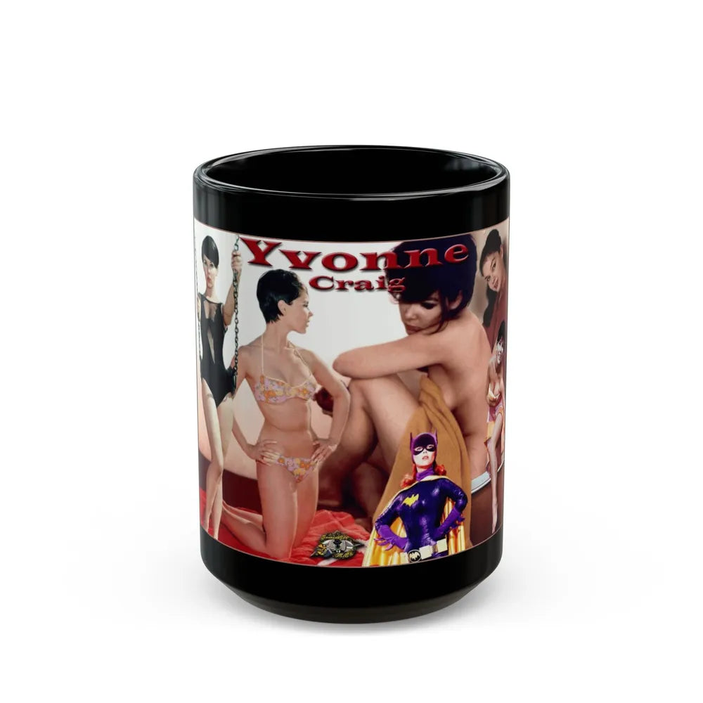 Yvonne Craig #85 - Collage Wallpaper (Vintage Female Icon) Black Coffee Mug-15oz-Go Mug Yourself