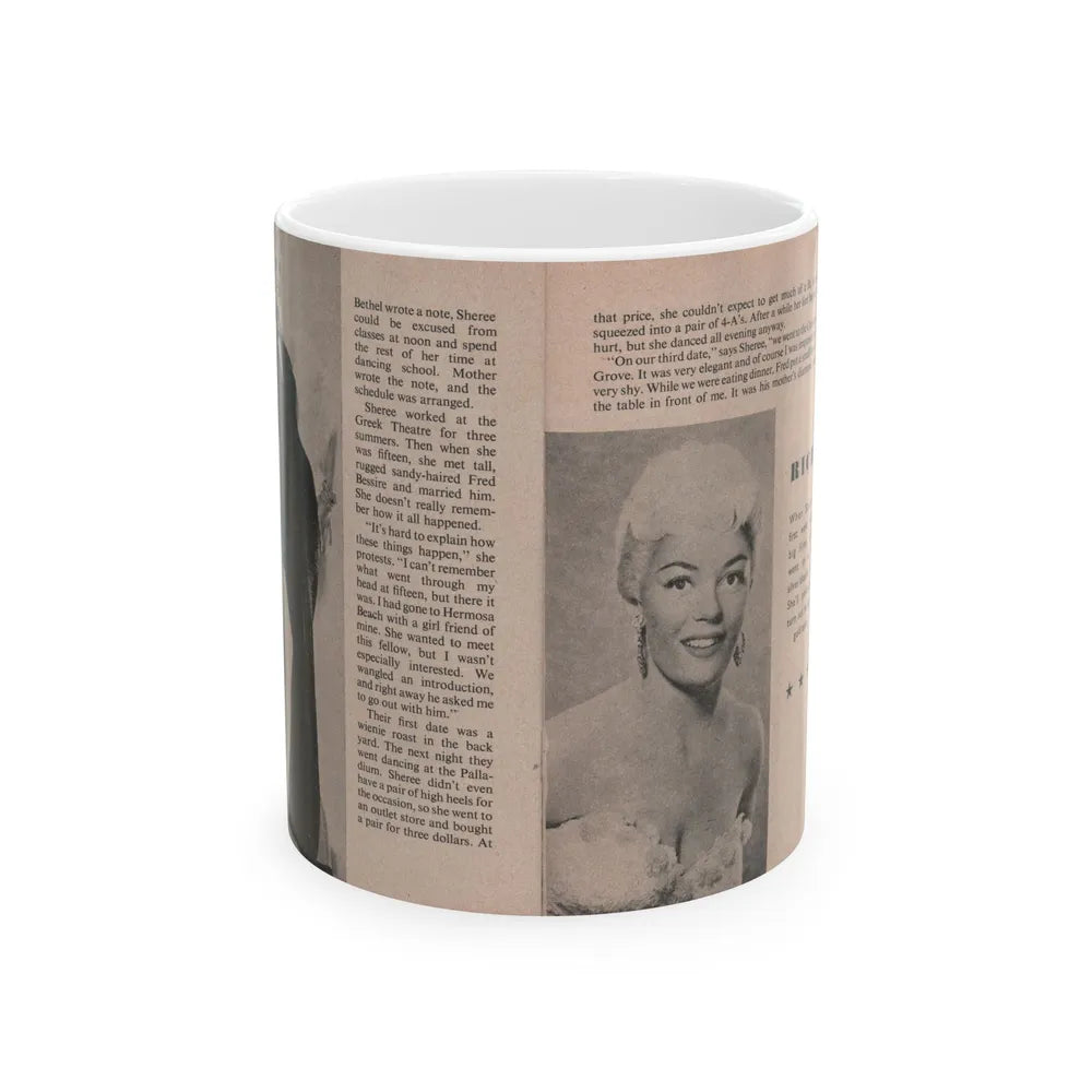 Sheree North #165 - Pages 36 & 37 from 66 PHOTOGRAPHS OF Sheree NORTH U.K. Pocket Mag. (Vintage Female Icon) White Coffee Mug-11oz-Go Mug Yourself