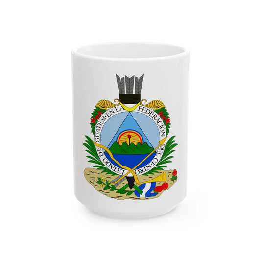 Coat of arms of Guatemala (1825-1843) - White Coffee Mug-15oz-Go Mug Yourself