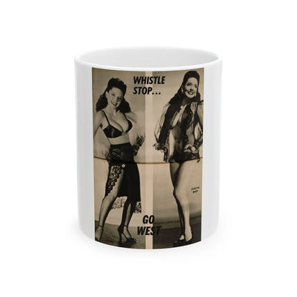 Evelyn West #26 - (Vintage Female Icon) White Coffee Mug-11oz-Go Mug Yourself