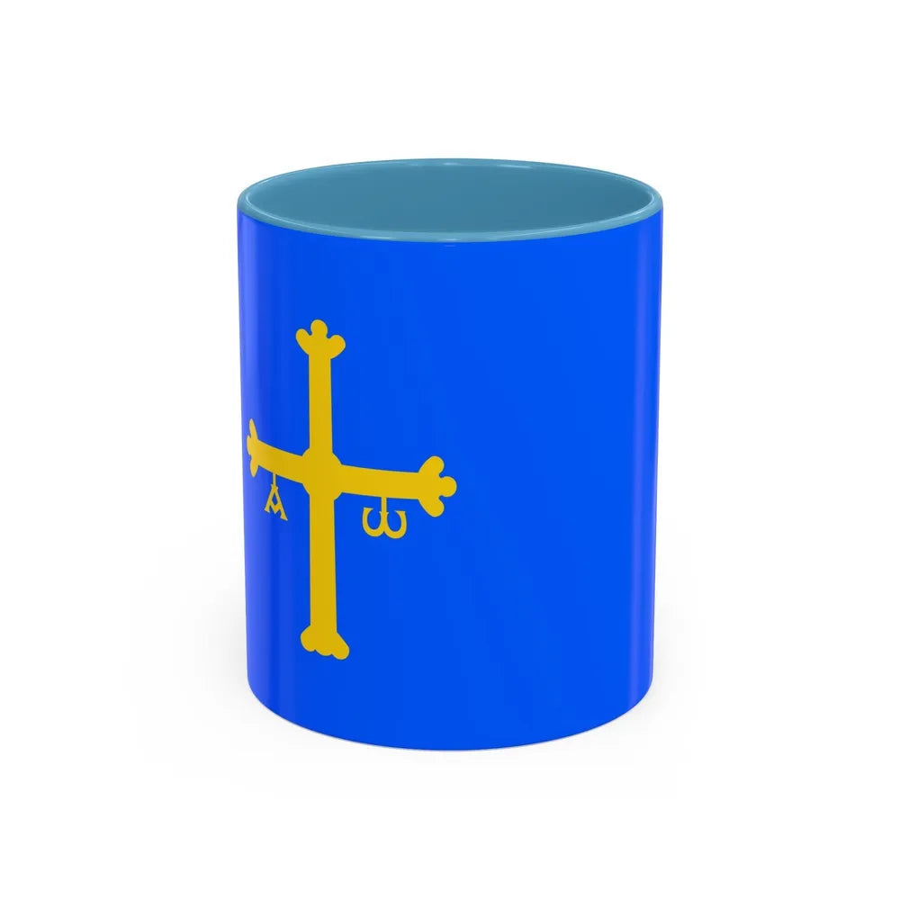 Flag of Asturias Spain - Accent Coffee Mug-11oz-Light Blue-Go Mug Yourself