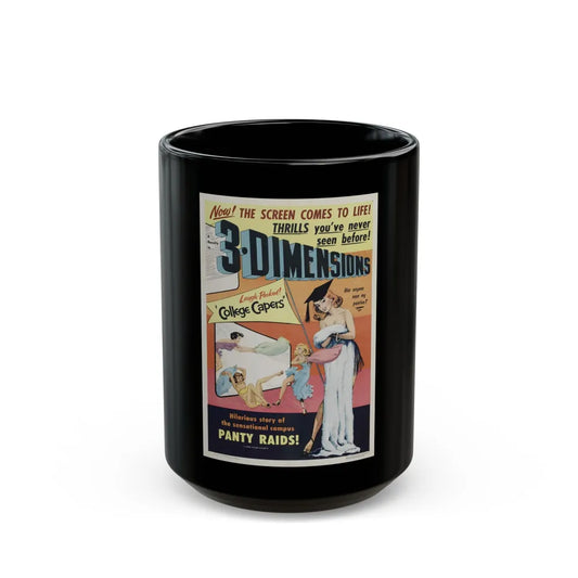 COLLEGE CAPERS 1953 Movie Poster - Black Coffee Mug-15oz-Go Mug Yourself