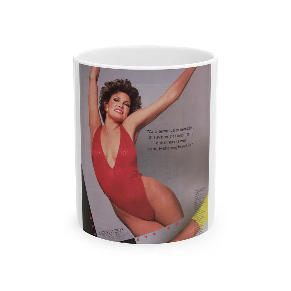 Raquel Welch #229 (Vintage Female Icon) White Coffee Mug-11oz-Go Mug Yourself