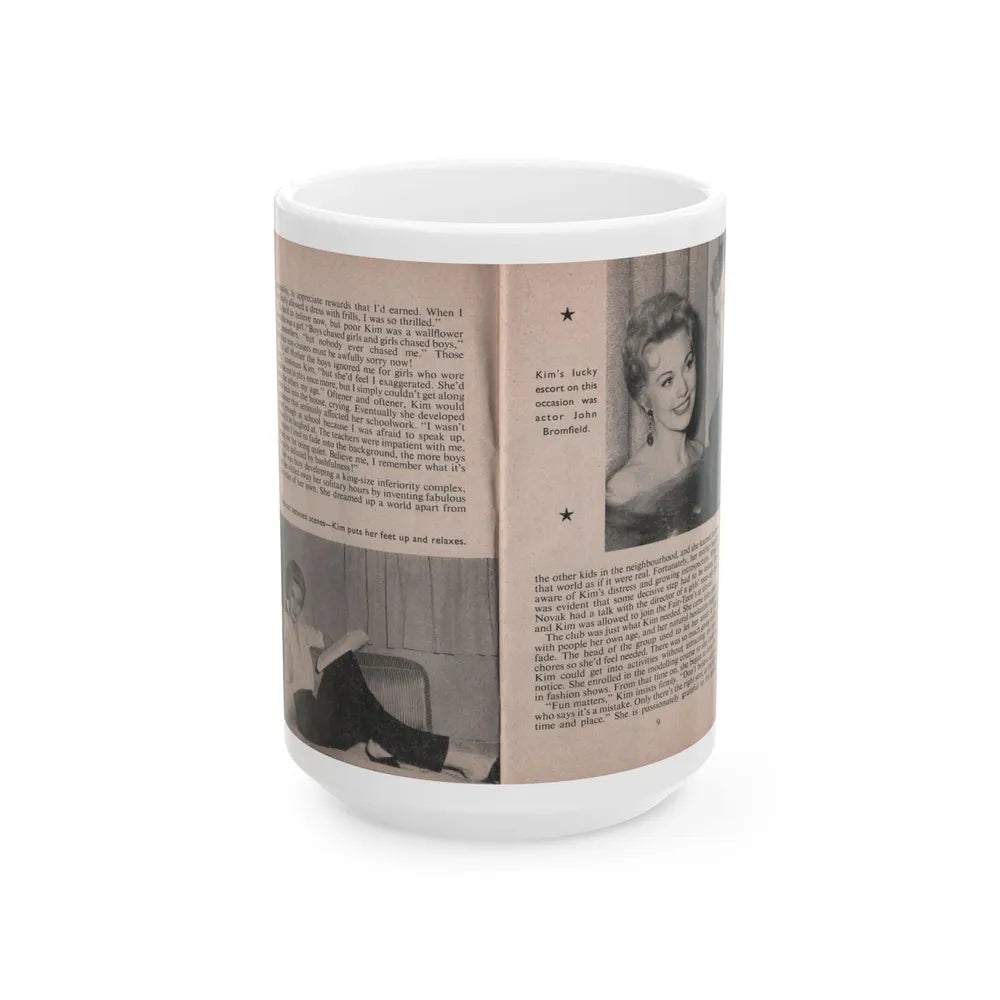 Kim Novak #143 - Scanned Mag. 66 Photos (Vintage Female Icon) White Coffee Mug-15oz-Go Mug Yourself