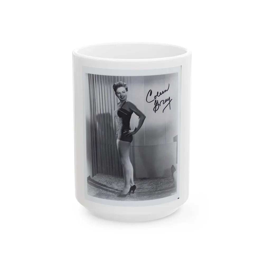 Coleen Gray #01 1 (Vintage Female Icon) White Coffee Mug-15oz-Go Mug Yourself