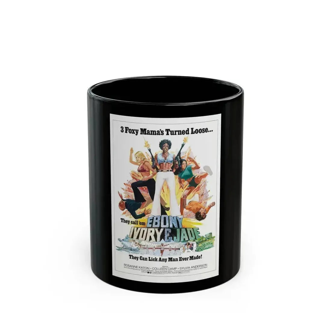 EBONY, IVORY & JADE 1976 Movie Poster - Black Coffee Mug 11oz - Go Mug Yourself