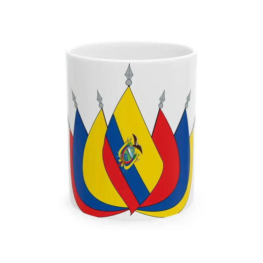EC flag art (Ecuador) White Coffee Mug 11oz - Go Mug Yourself