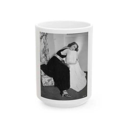 Barbara Stanwyck #185 (Vintage Female Icon) White Coffee Mug-15oz-Go Mug Yourself