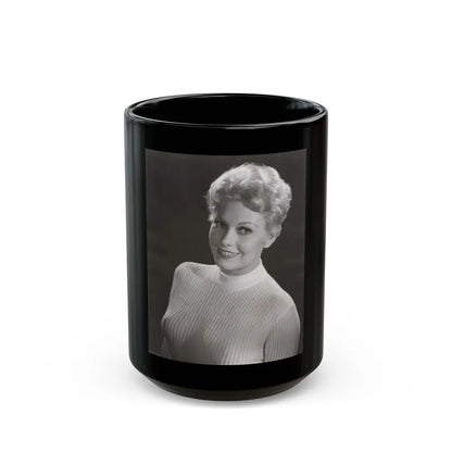 Kim Novak #337 (Vintage Female Icon) Black Coffee Mug-15oz-Go Mug Yourself