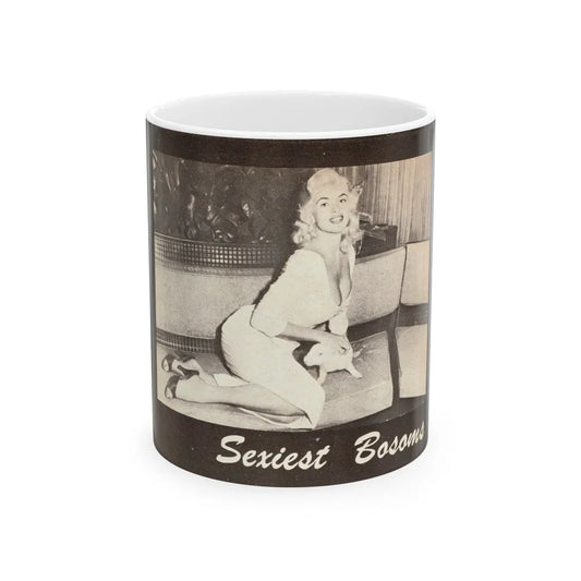 Jayne Mansfield #315 - 1 Almost Full Page B&W Photo on Page 34 from BOLD Pocket Mag. Feb. '59 (Vintage Female Icon) White Coffee Mug-11oz-Go Mug Yourself