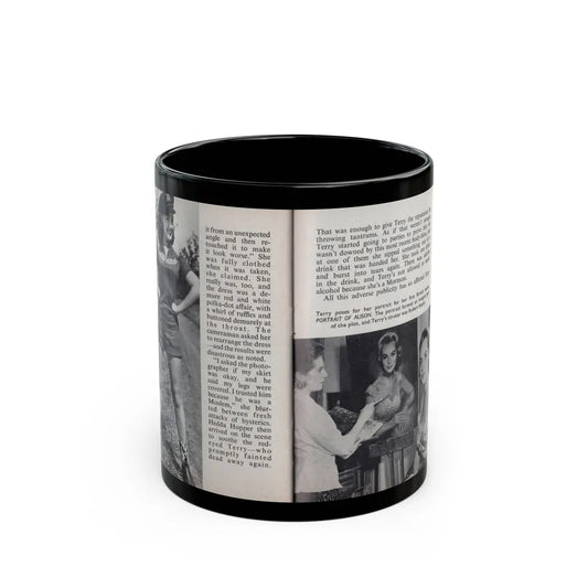 Terry Moore #462 - 66 PHOTOGRAPHS OF Terry MOORE U.K. Pocket Mag. Pages 54 & 55 (Vintage Female Icon) Black Coffee Mug-11oz-Go Mug Yourself