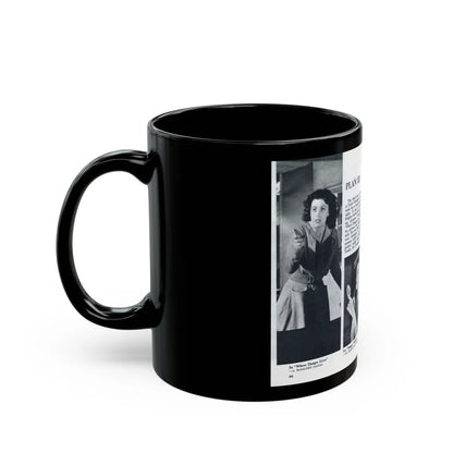 Faith Domergue #231 - [Pages 66 & 67] Pages 9 & 10 of 14+4 B&W Photos & Long Article on her from Pageant Digest Mag. April '51 (Vintage Female Icon) Black Coffee Mug-Go Mug Yourself