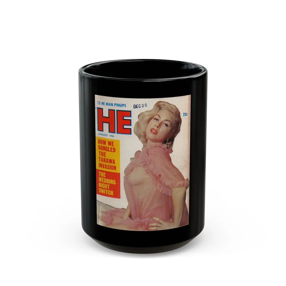 Jeanne Carmen #89 - Mag. Cover (Vintage Female Icon) Black Coffee Mug-15oz-Go Mug Yourself