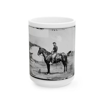 Falmouth, Va. Capt. Charles H. Howard, Aide To Gen. Oliver O. Howard, On Horseback At Army Of The Potomac Headquarters (U.S. Civil War) White Coffee Mug-15oz-Go Mug Yourself