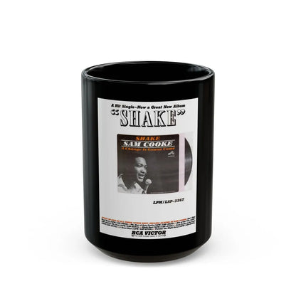 Sam Cooke 1965 I (Music Poster) Black Coffee Mug-15oz-Go Mug Yourself