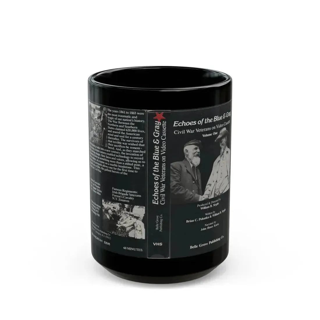 ECHOES OF BLUE AND GRAY (VHS COVER) - Black Coffee Mug 15oz - Go Mug Yourself