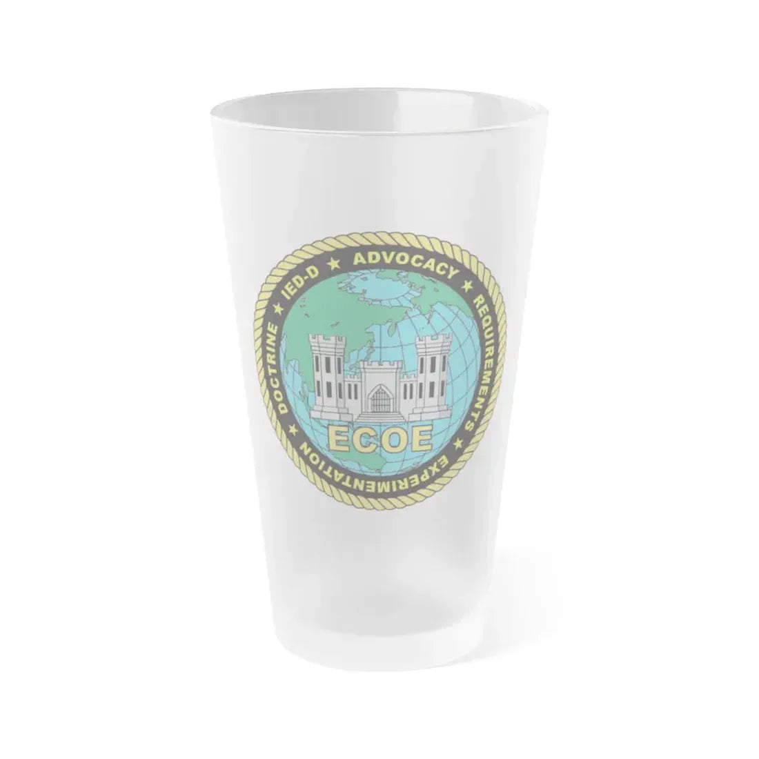 ECOE Engineer Center of Excellence (USMC) Frosted Pint Glass 16oz Default Title - Go Mug Yourself