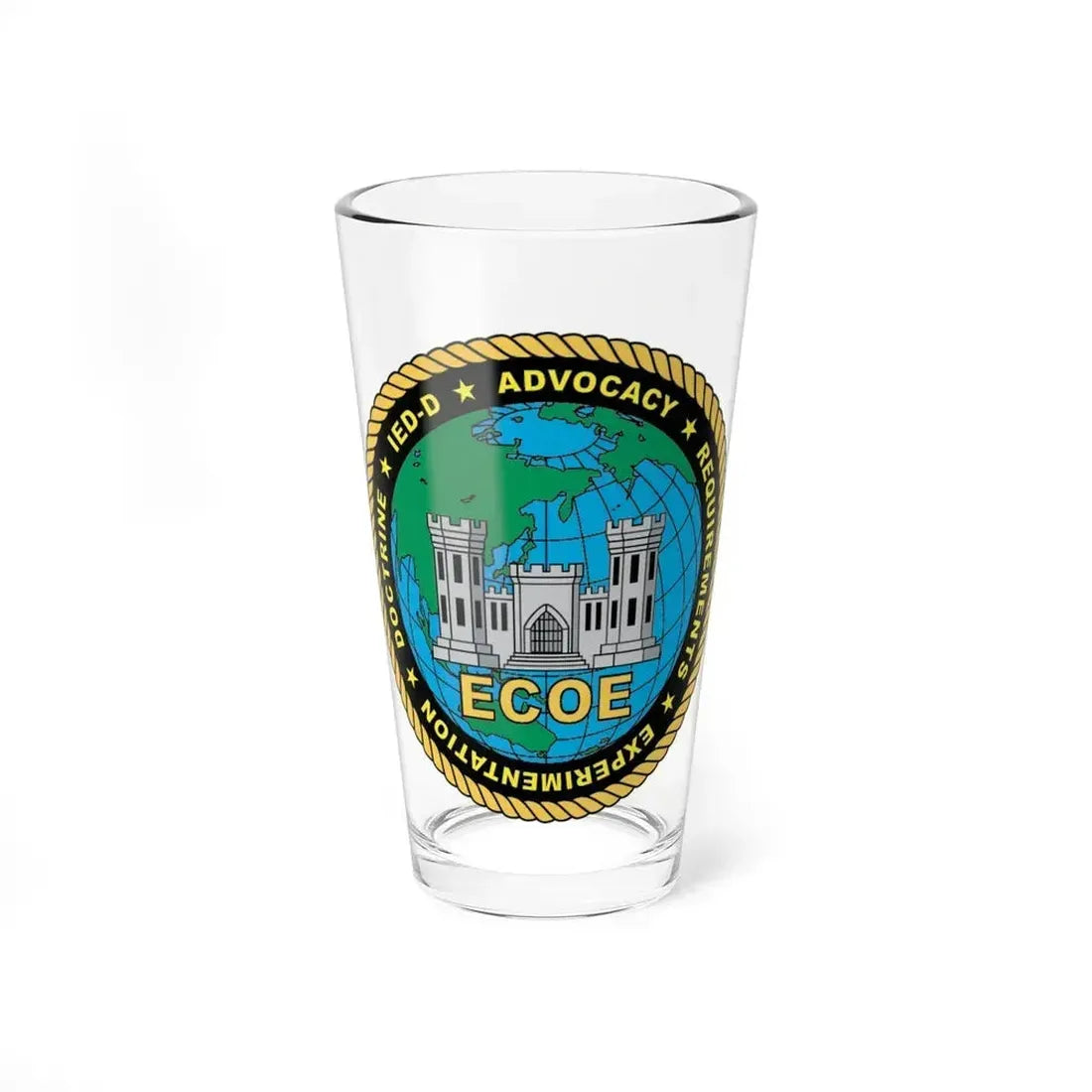 ECOE Engineer Center of Excellence (USMC) Pint Glass 16oz 16oz - Go Mug Yourself