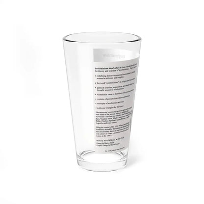 ECOFEMINISM NOW (VHS COVER) Pint Glass 16oz - Go Mug Yourself