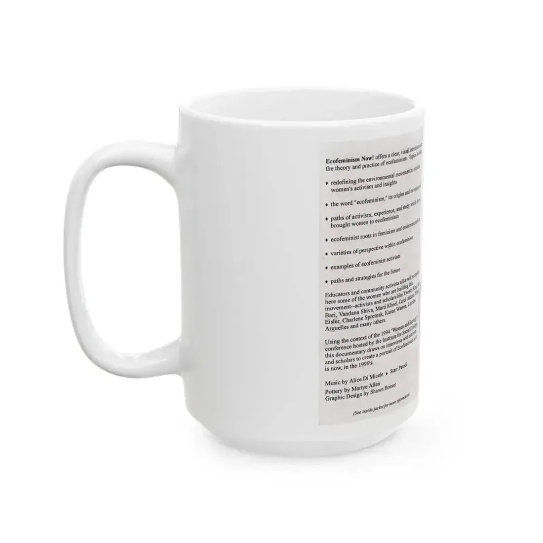 ECOFEMINISM NOW (VHS COVER) - White Coffee Mug - Go Mug Yourself