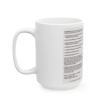 ECOFEMINISM NOW (VHS COVER) - White Coffee Mug - Go Mug Yourself