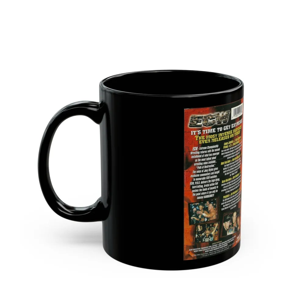 ECW PATH OF DESTRUCTION (VHS COVER) - Black Coffee Mug-Go Mug Yourself