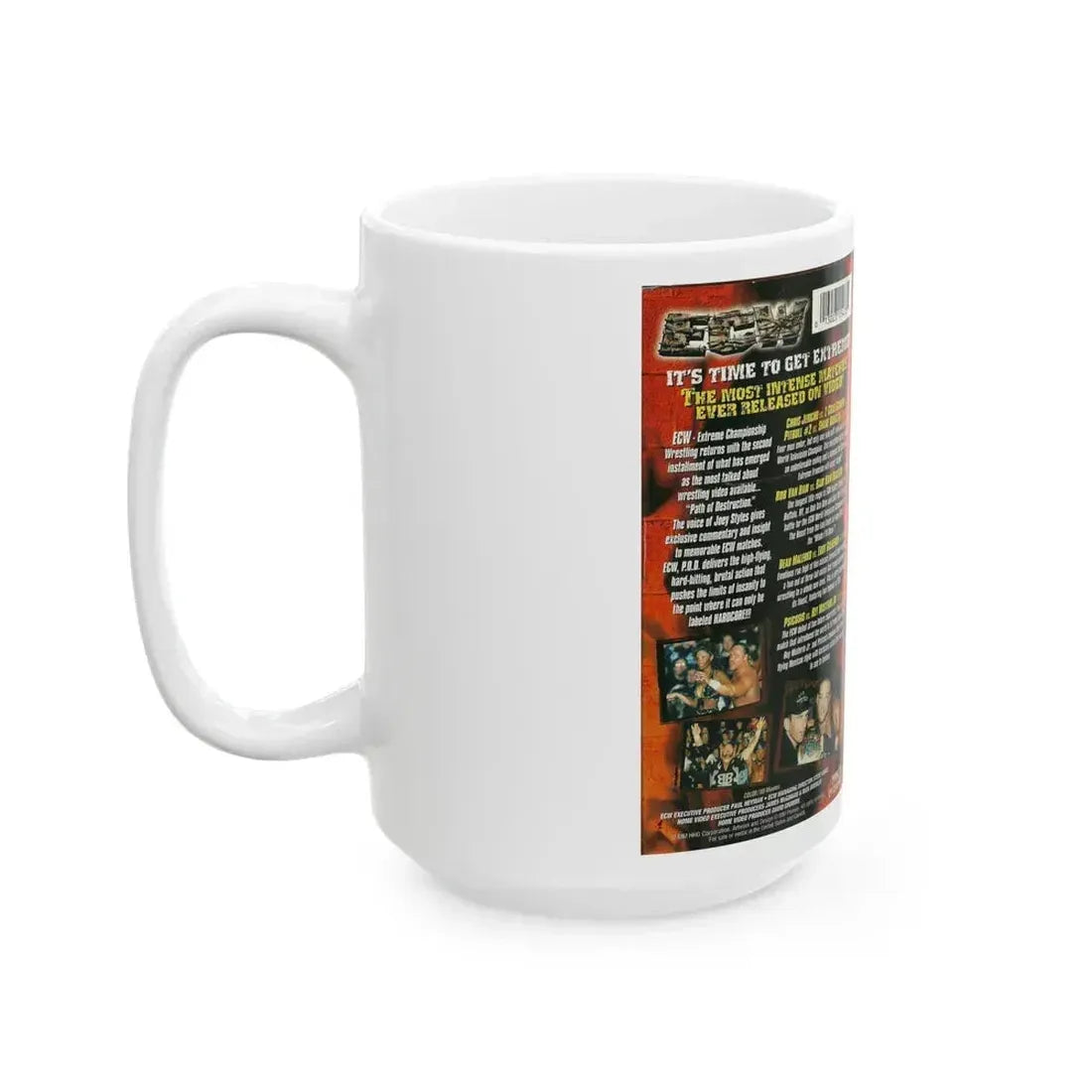 ECW PATH OF DESTRUCTION (VHS COVER) - White Coffee Mug - Go Mug Yourself