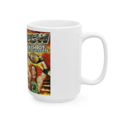 ECW PATH OF DESTRUCTION (VHS COVER) - White Coffee Mug - Go Mug Yourself