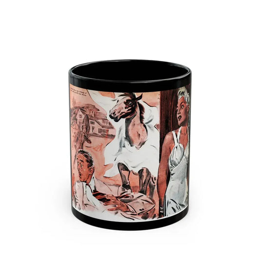 Ed holds a seance, Liberty magazine, March 1, 1941 - Black Coffee Mug 11oz - Go Mug Yourself