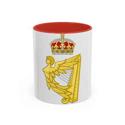 Crowned Harp (Tudor Crown) - Accent Coffee Mug-11oz-Red-Go Mug Yourself