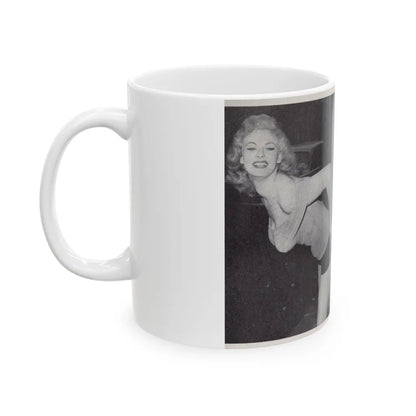 Norma Sykes #147 - 66 PHOTOGRAPHS OF Sabrina U.K. Pocket Mag. Pages 24 & 25 (Vintage Female Icon) White Coffee Mug-Go Mug Yourself