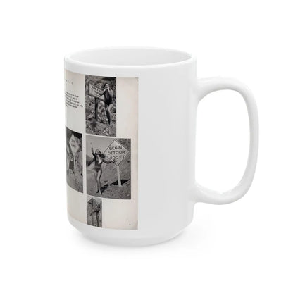 Dawn Richard #70 - [Pages 66 & 67] Including 2 Pages & 7 B&W Photos with Caption from DUDE Mag. '57 1 (Vintage Female Icon) White Coffee Mug-Go Mug Yourself