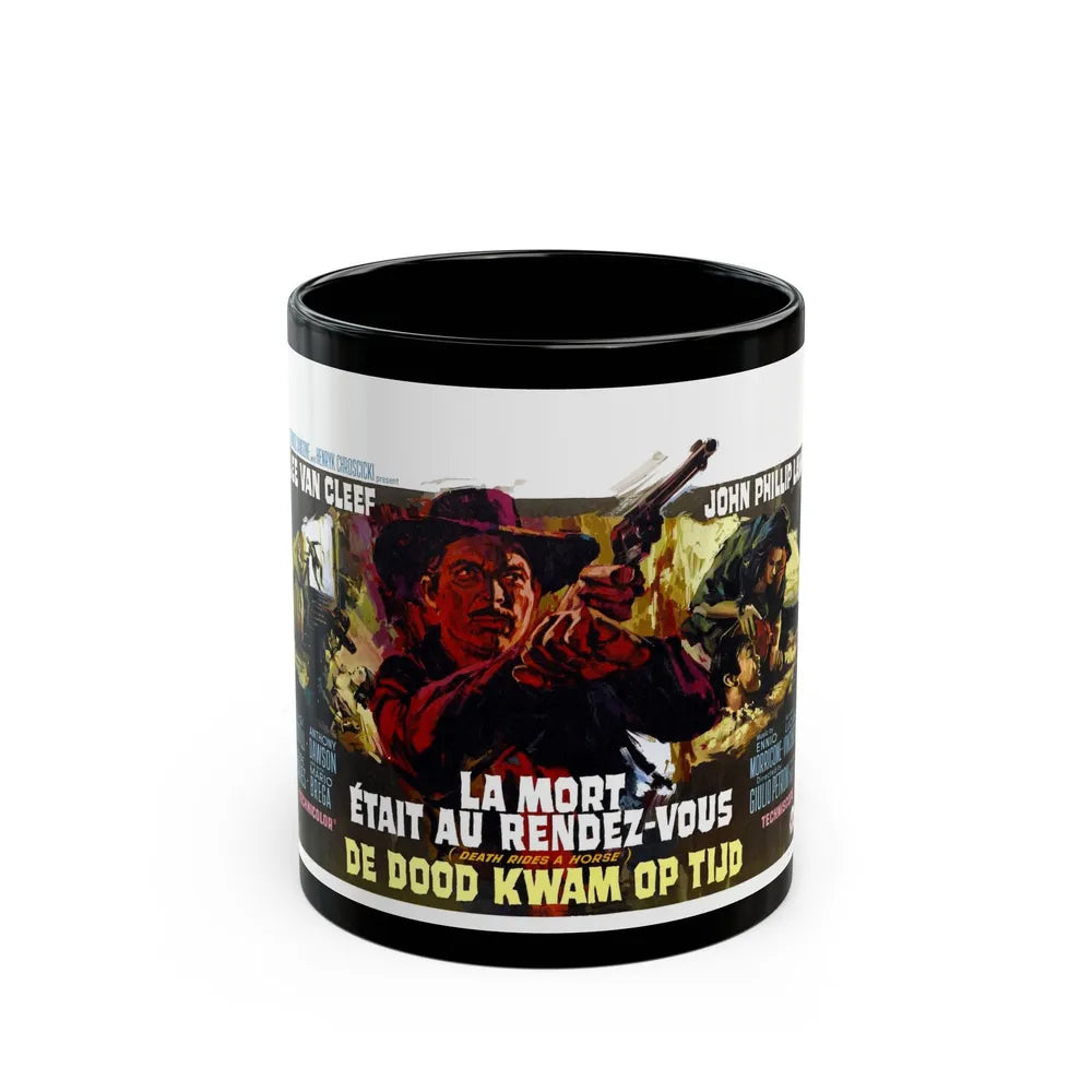 DEATH RIDES A HORSE (BELGIUM) 1967 Movie Poster - Black Coffee Mug-11oz-Go Mug Yourself