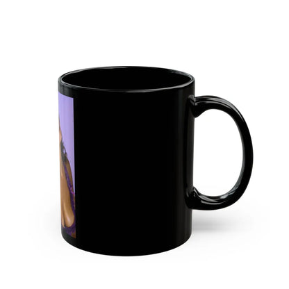 Linda Blair #197 - Partially Topless (Vintage Female Icon) Black Coffee Mug-Go Mug Yourself