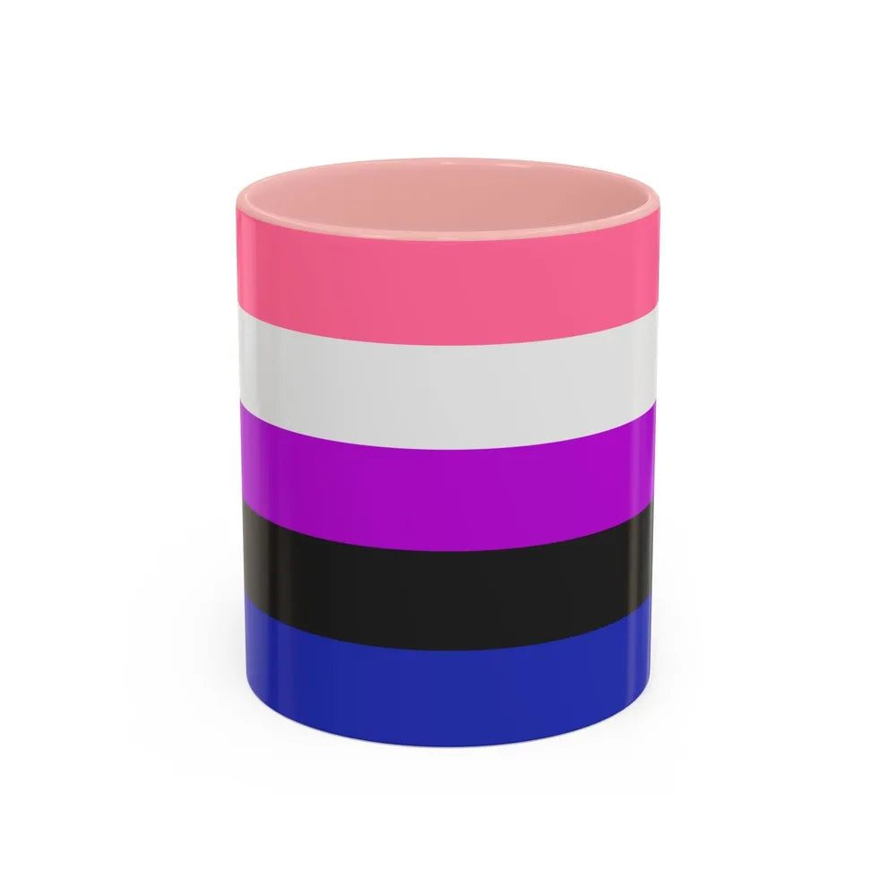 Genderfluidity Pride Flag - Accent Coffee Mug-11oz-Pink-Go Mug Yourself