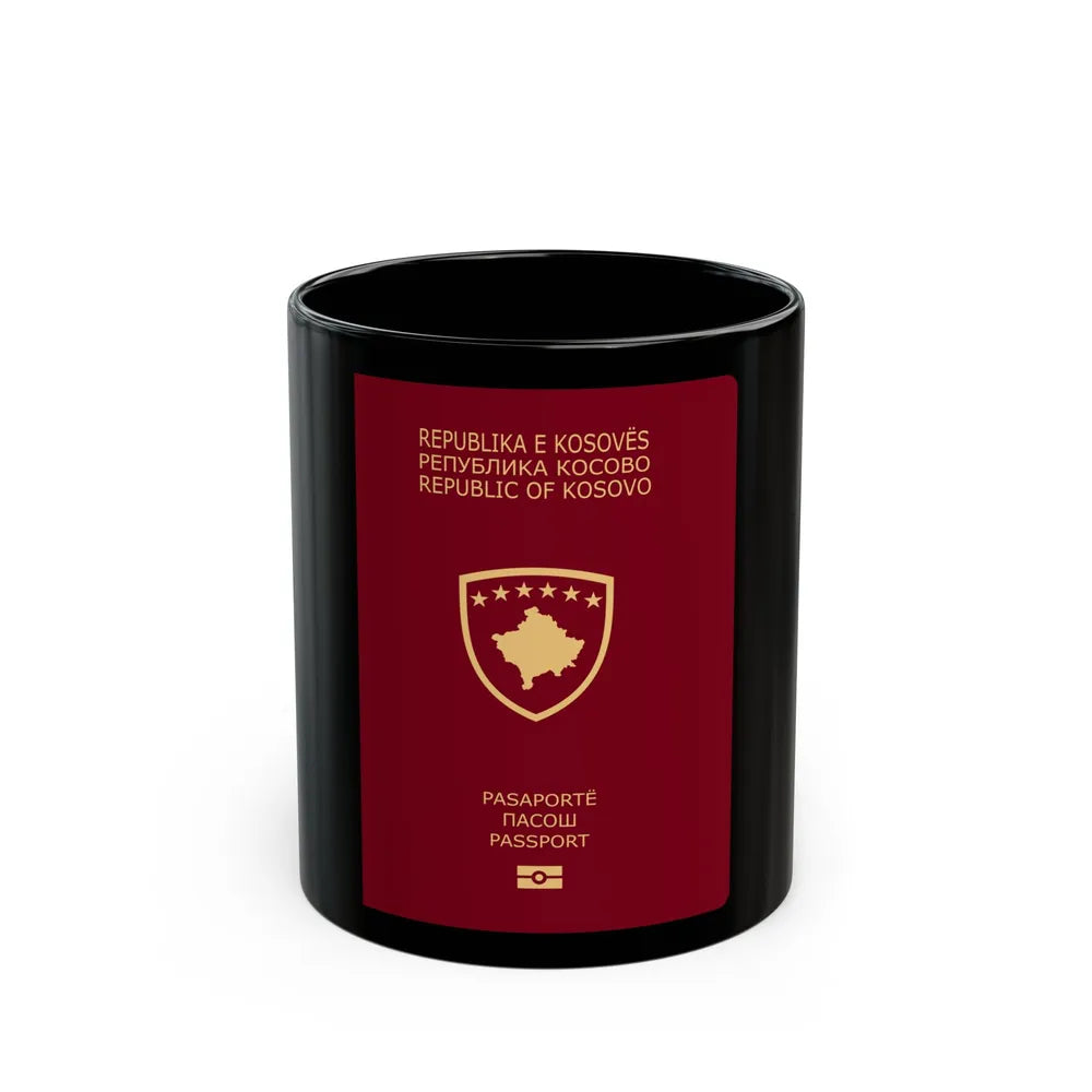 Passport Of Kosovo - Black Coffee Mug-11oz-Go Mug Yourself