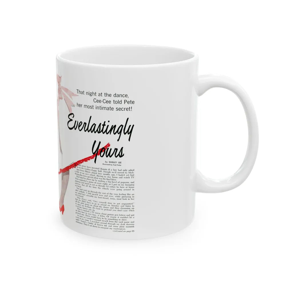 Everlastingly Yours, Teen Magazine, April 1960 - White Coffee Mug-Go Mug Yourself