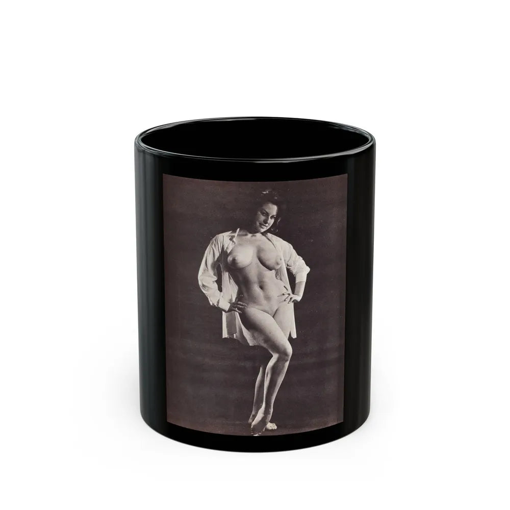 June Palmer #334 - Nude (Vintage Female Icon) Black Coffee Mug-11oz-Go Mug Yourself