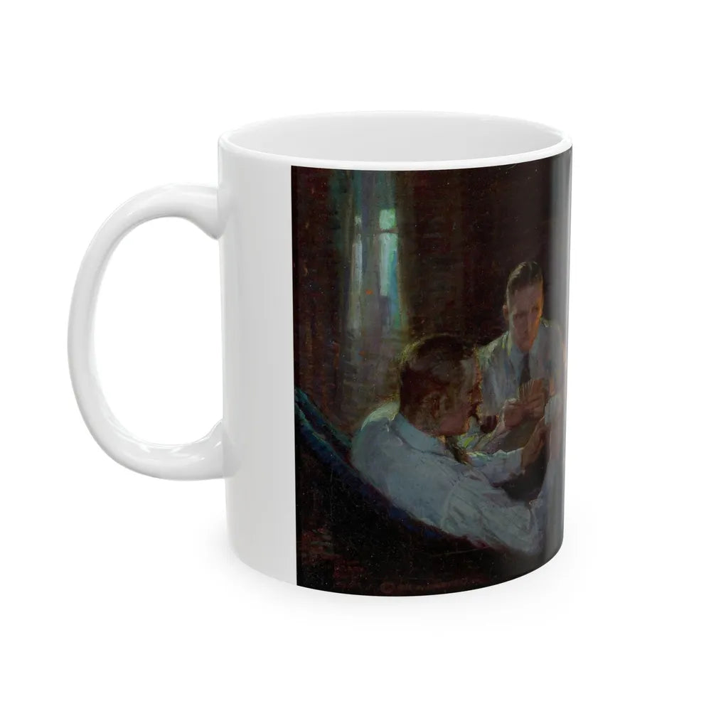 Card Players - White Coffee Mug-Go Mug Yourself