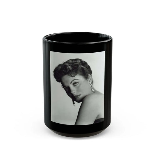 Faith Domergue #128 (Vintage Female Icon) Black Coffee Mug-15oz-Go Mug Yourself