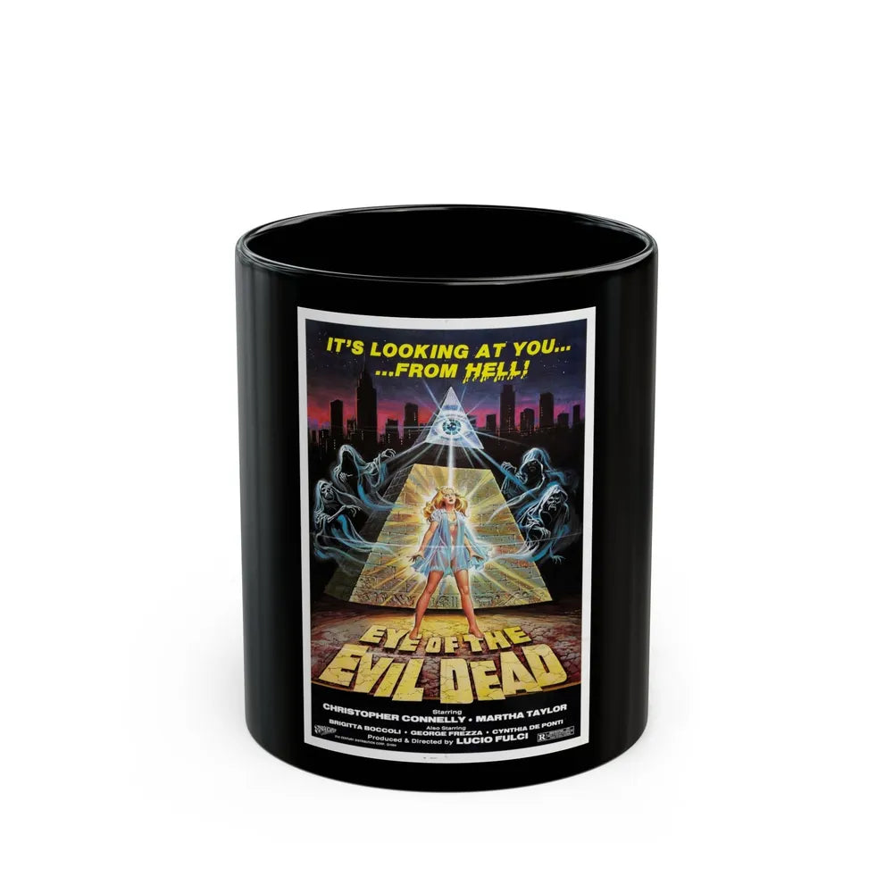 EYE OF THE EVIL DEAD (MANHATTAN BABY) 1982 Movie Poster - Black Coffee Mug-11oz-Go Mug Yourself