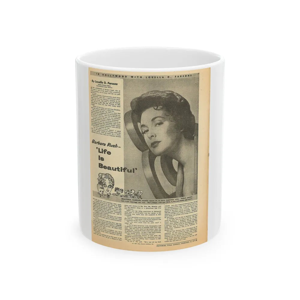 Barbara Rush #67 - Add (Vintage Female Icon) White Coffee Mug-11oz-Go Mug Yourself