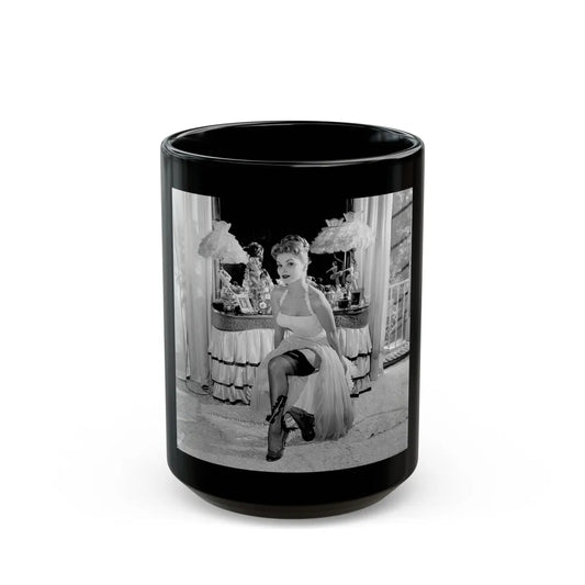 Debra Paget #669 (Vintage Female Icon) Black Coffee Mug-15oz-Go Mug Yourself