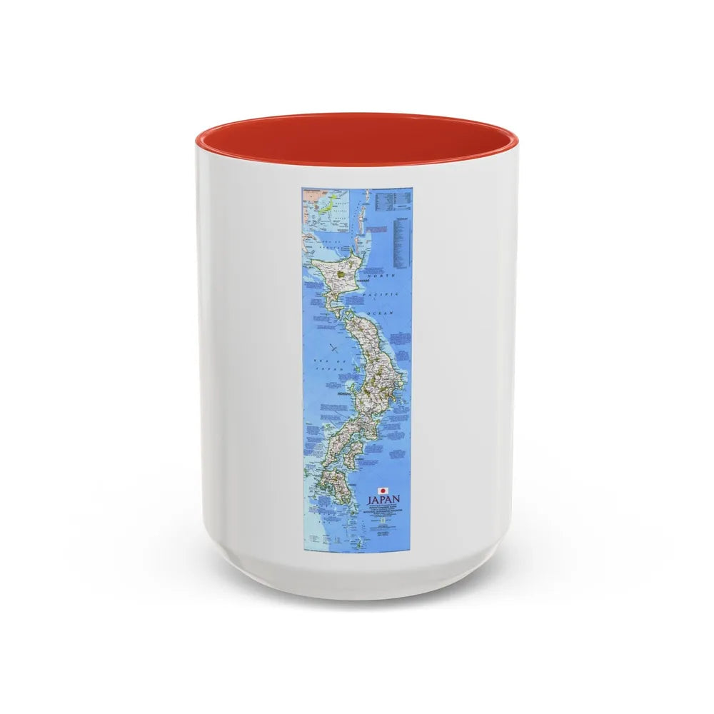 Japan (1984) (Map) Accent Coffee Mug-15oz-Red-Go Mug Yourself