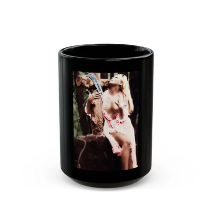 Veronica Carlson #84 - Partially Topless2 (Vintage Female Icon) Black Coffee Mug-15oz-Go Mug Yourself