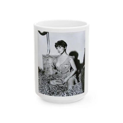 Janet Munro #23 (Vintage Female Icon) White Coffee Mug-15oz-Go Mug Yourself